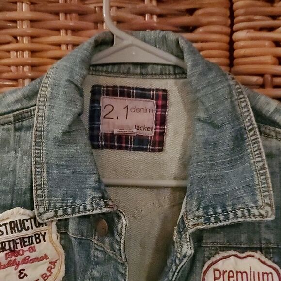 2.1 Denim Jean Vest with Patches M - Picture 2 of 8
